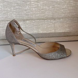 Jimmy Choo Glitter Peep Toe Heels (60mm) - size 38